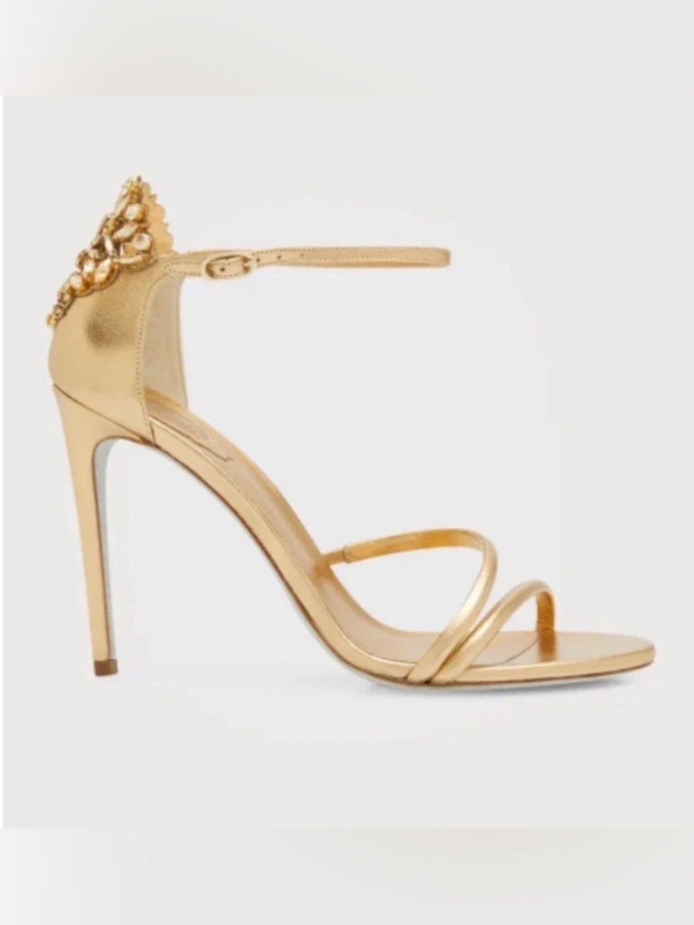 NEW Rene Caovilla Golden Shadow Stone Heels Size 38